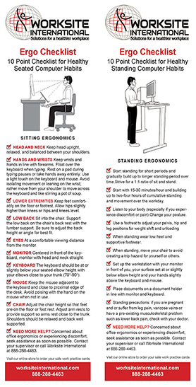 Sit and Stand 10 Point Ergo Checklist